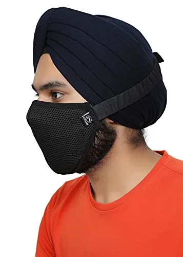 Turban Friendly Adjustable Sticky Strings 5 Layers Anti-Pollution Breathable Dust Cloth Face Mask For Men