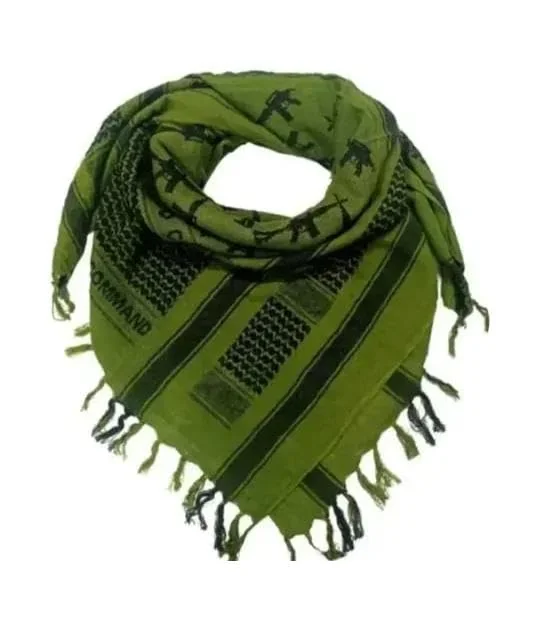 Saba Fashion Men's Military Shemagh Actual Army Quality, Tactical, Olive Green Gun Keffiya Scarves, Cotton multi Purpose Scarf for All seasons, Soft and Breathable, Size 44 x44 inch