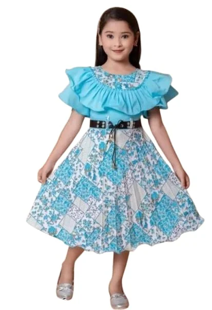 Cotton Blend Floral Design Frock Dress for Kid Girl's - Best Price ₹102 at Amazon