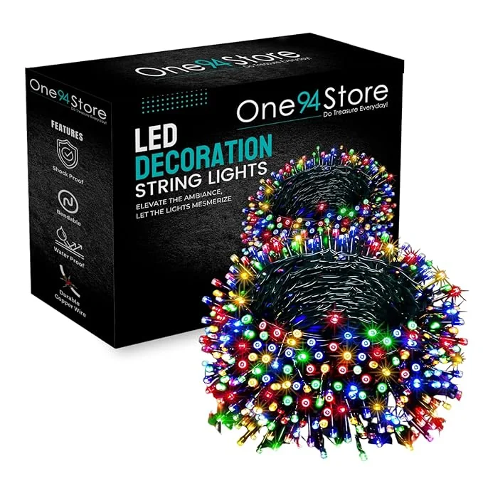One94Store 36 Ft Multicolor LED Pixel String Light | 360° Decorative Copper Wire Fairy Lights for Diwali, Christmas, Wedding, Party & Home Decoration | Bright Serial LED | (Pack of 1) - Best Price ₹107 at Amazon