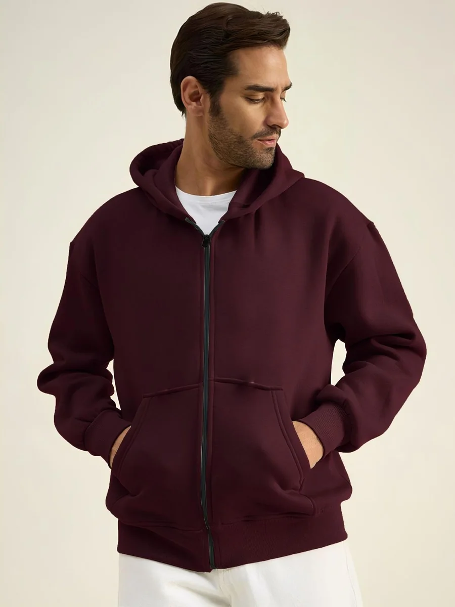 Kasendra Men Fleece Lightweight Open Front Jacket