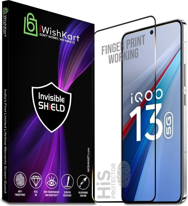 iWishKart Edge To Edge Tempered Glass for iQOO 13 5G, U...