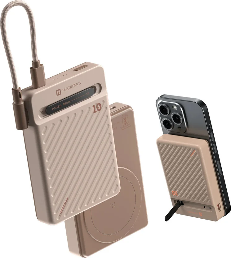 Portronics 10000 mAh 20 W Wireless Slim Pocket Size Pow...
