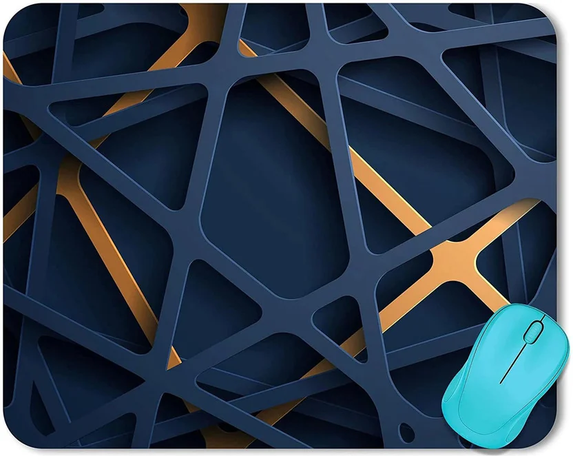 ZORI Pattern_02_Polygons_Blue-Yellow Gaming Mouse Pad -...