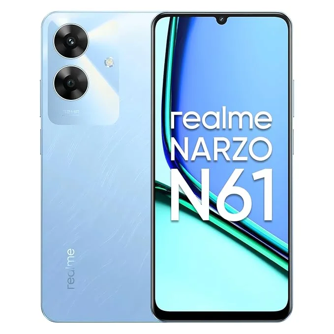 realme NARZO N61 4G Smartphone 4+64GB Blue,6.56-inch Screen,90Hz Display,5000mAh Battery, 32MP Camera,UNISOC T612, IP544 Dust & Water Resistant,Bend Resistant Drop Resistant - Best Price ₹6894 at Amazon