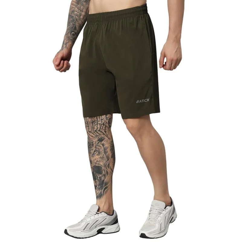 Polyester Shorts for Men - Quick Dry Lightweight with Zipper Pockets - Gym, Running, Jogging, Training Half Pants for Basketball, Swimming, Badminton, Cycling, Football, Outdoor & Home Wear