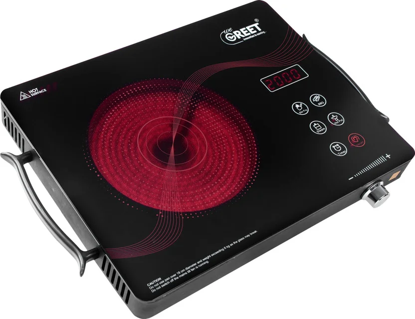 WeGREET 2000 W Radiant Cooktop Touch Panel, Jog Dial, P...