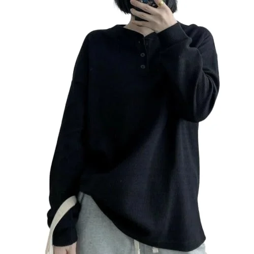 Zilcon Women's Turtleneck Orignal Cotton Ribbed Fall Winter Long Sleeve Warm Soft Knitted Pullover Sweaters Western Tops (in, Alpha, S, Regular, Black)