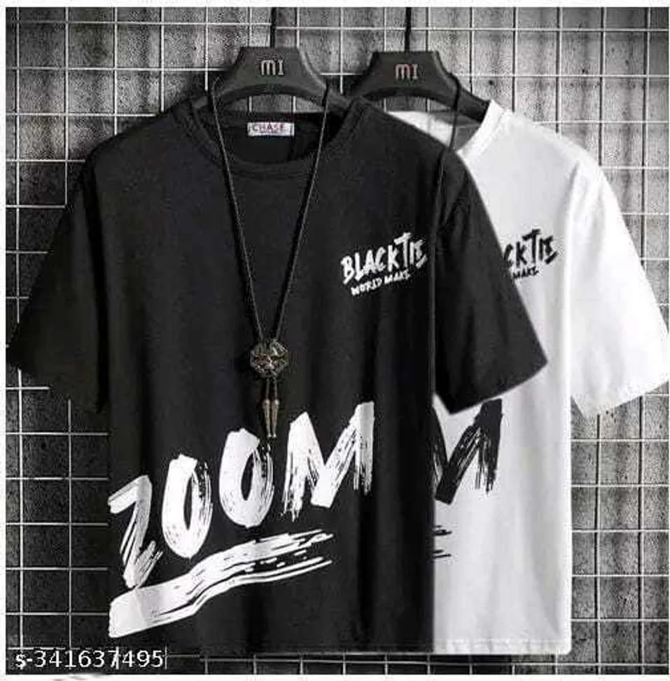 Printed Men Black, White T-Shirt - Best Price ₹88 at Shopsy