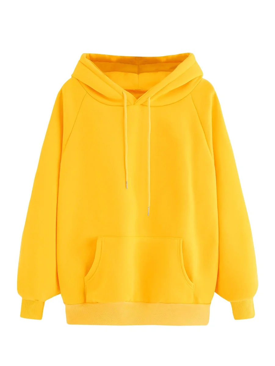 Men's & Women's Cotton Hooded Regular Fit Hoodie (Plain Hoodie Yellow-1-M_Yellow_Medium)