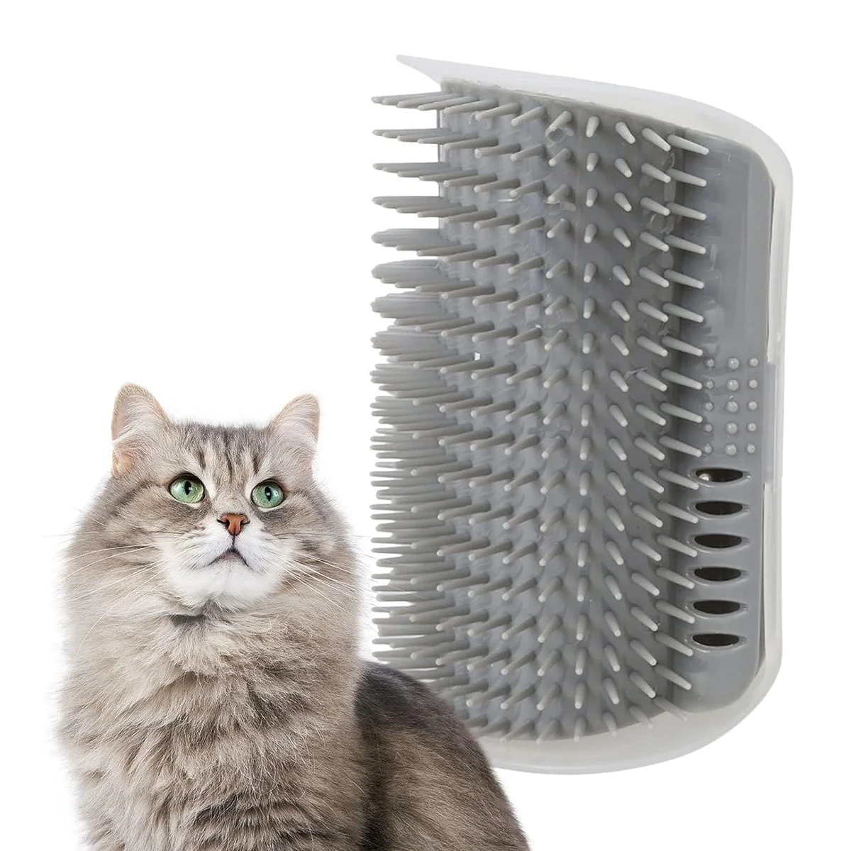 Cat Self Groomer Wall Corner Groomer Soft Grooming Brush Massage Combs for Short Long Fur Cats, Softer Massager Toy for Kitten Puppy (Cat It Groom-F)