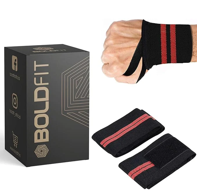 Boldfit Wrist Band for Gym Workout Wrist Support for Gym Straps for Men Hand Band Strap for Man Accessories for Men Workout Wrists Supporter wrap for Man Workouts Accessories for Women Hand Wraps - Best Price ₹149 at Amazon