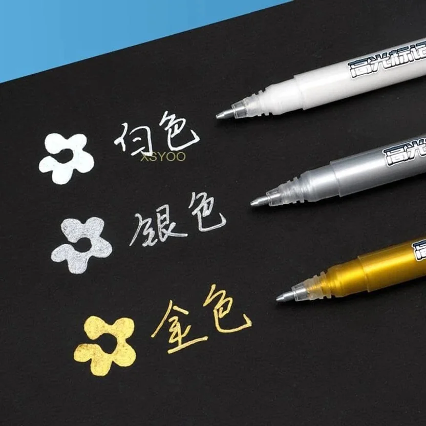Like it 3pcs Gelly roll White Gold Silver Gel Pens High...