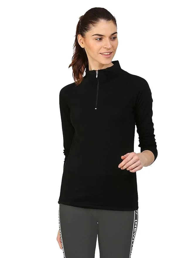 Ap'pulse Women's 1/4 Zip Slimfit Raglan Sleeve Tshirt - Best Price ₹451 at Amazon