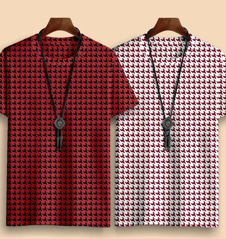 TIGERSNAKE Pack of 2 Men Printed Round Neck Polycotton White T-Shirt - Best Price ₹104 at Flipkart