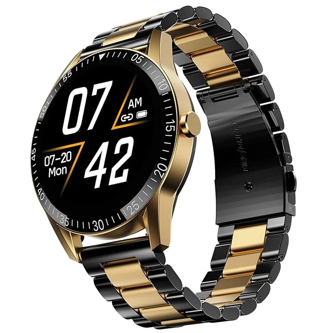 Fire-Boltt Talk 2 Pro Ultra 1.39" Round Display Stainless Steel Luxury Smart Watch, Bluetooth Calling & 360 Health Monitoring, 123 Sports Modes, Inbuilt Voice Assistant (Black Dual) - Best Price ₹1199 at Amazon