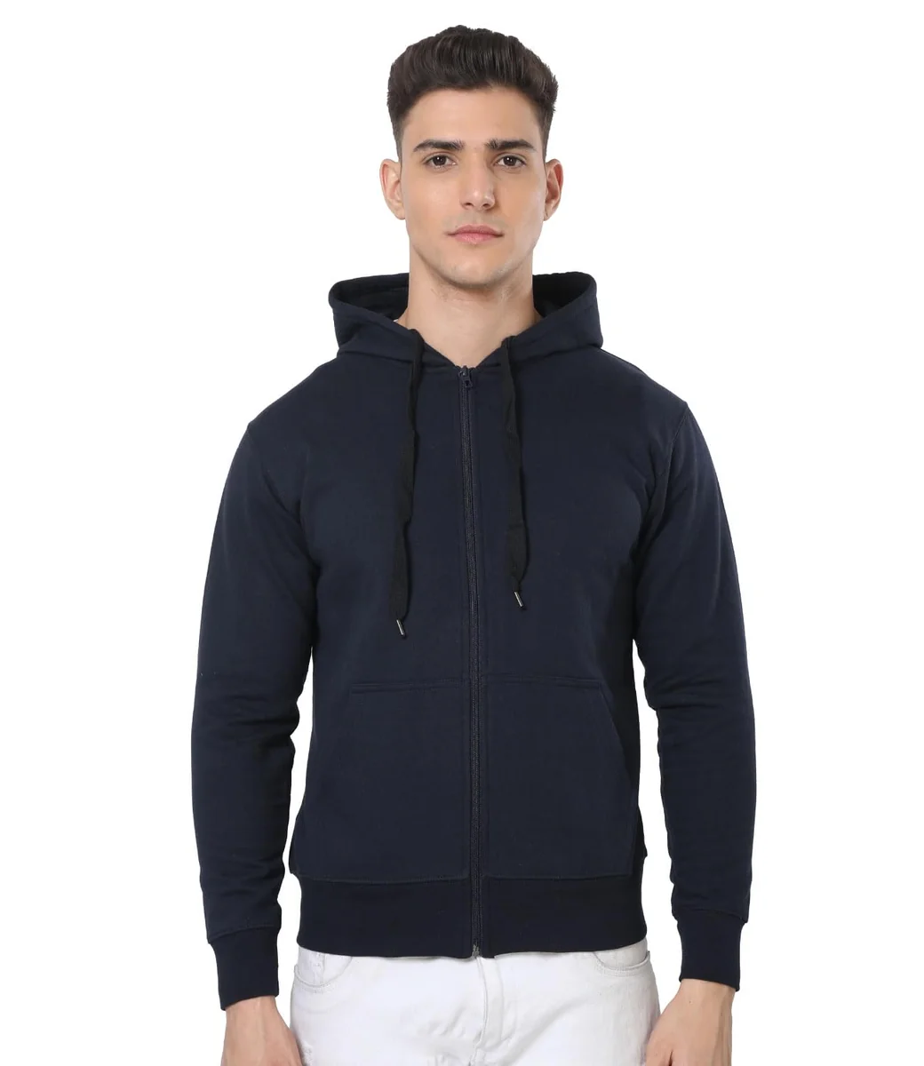 Men s Regular Fit Hoodies, Winter Jackets, Sports Jacket, Gym Jackets, Cotton Sweatshirt with Zip Bike Jackets Stylish (Navy Blue, 3XL)
