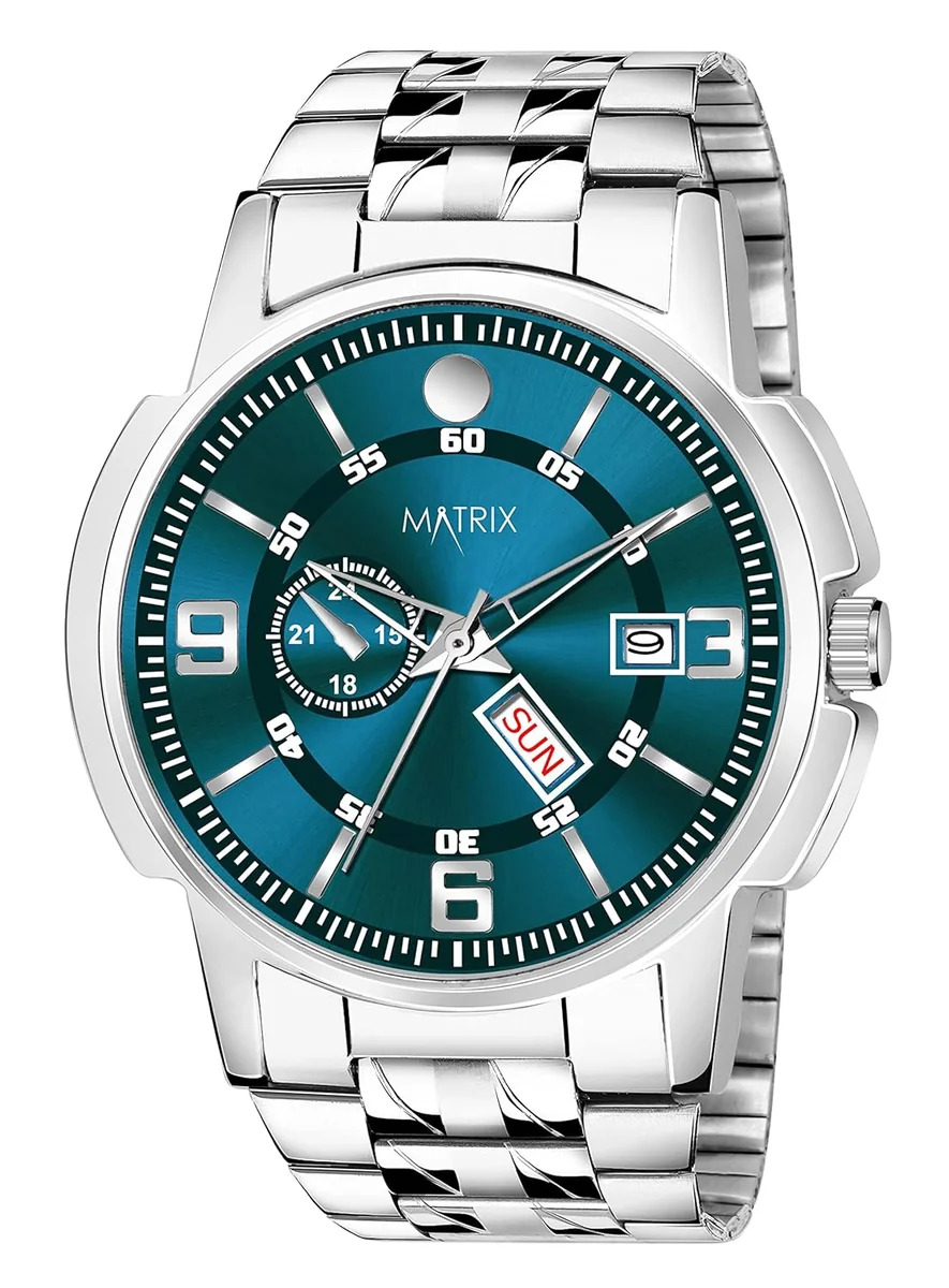 Matrix Black, Blue, White Dial, Day & Date Functioning, Stainless Steel Strap Analog Watch for Men & Women - Best Price ₹273 at Amazon