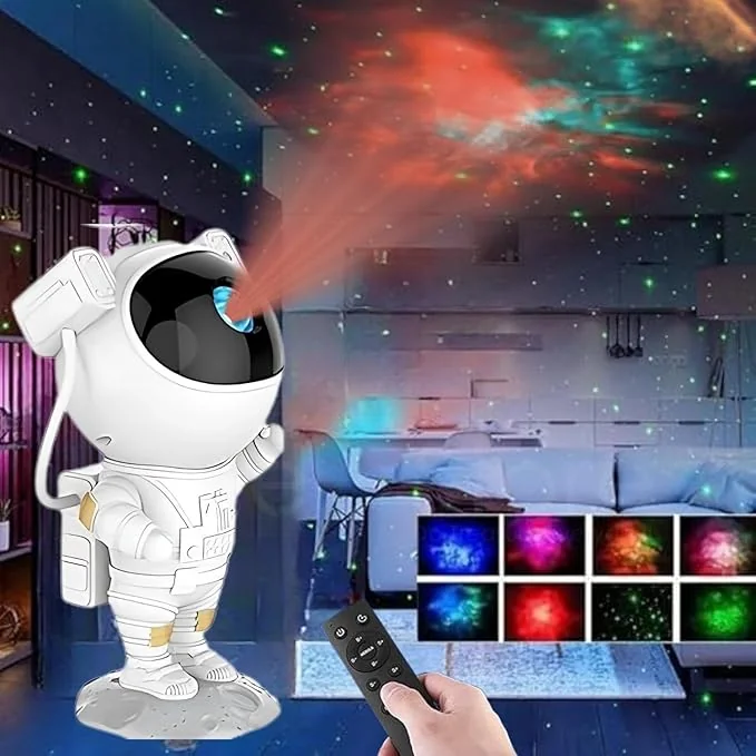 One94Store Astronaut Galaxy Projector Night Light – 360° Rotating Star Nebula Lamp with Remote, Timer & Adjustable Head for Kids Bedroom, Home Decor, Gaming Room & Party Lights
