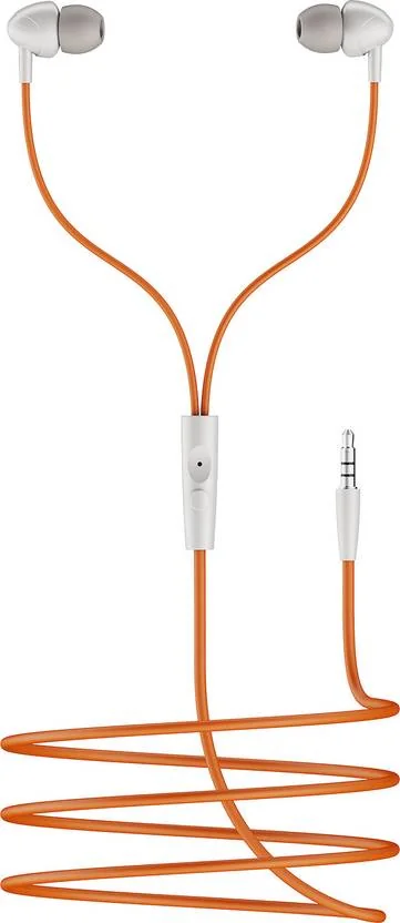 boAt BassHeads 211,10mm Drivers, Signature Sound, In-Line Mic, 3.5mm Jack,120cm Cable Bluetooth  (Off White Orange, In the Ear) - Best Price ₹299 at Flipkart