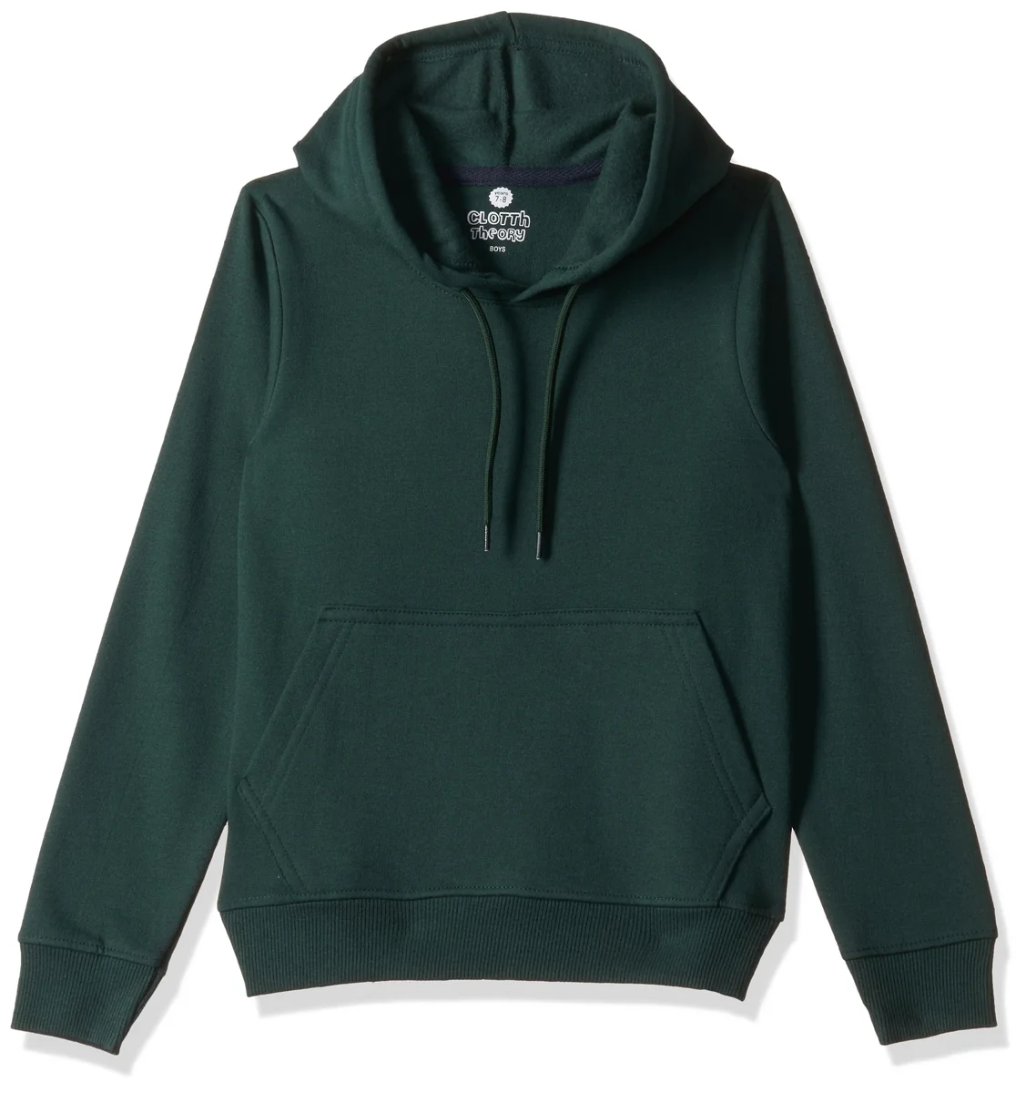 Solid Cotton Fleece Girls Hooded Neck Sweatshirt with Kangaroo Pocket