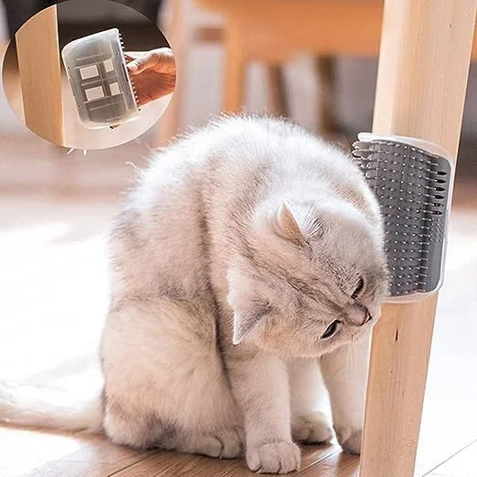Cat Self Groomer Wall Corner Groomer Soft Grooming Brush Massage Combs for Short Long Fur Cats, Softer Massager Toy for Kitten Puppy