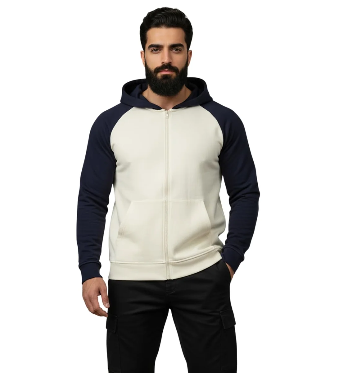 Men's Colorblock Hoodie||Zip-Up Sweatshirt with Pockets ||Casual Cotton Blend Jacket for Men || Hoodie for Mens