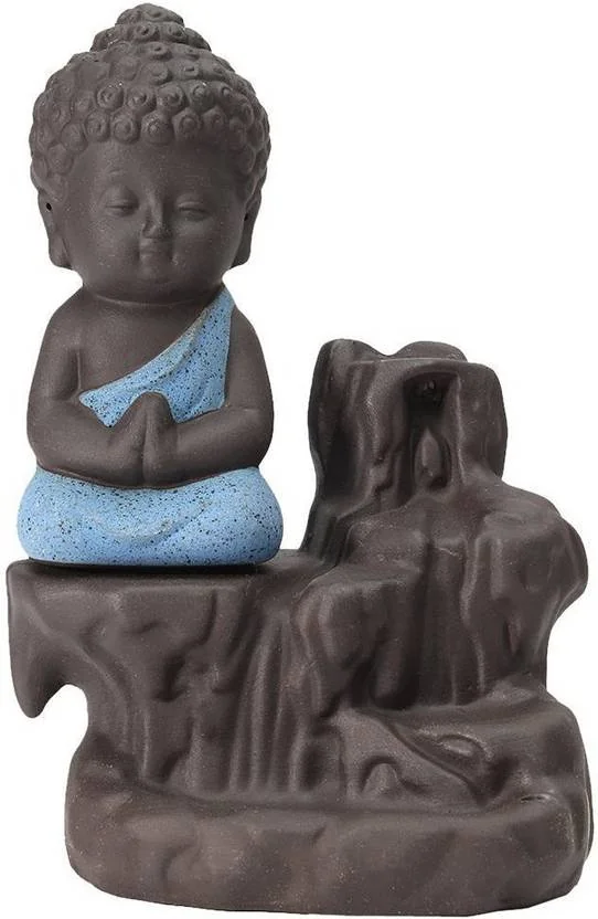 AROHI ENTERPRISES Smoke Fountain Buddha for Home Decor Big Decorative showpiece with 10 Free Smoke backflow Scented Cone incenses Decorative Showpiece Decorative Showpiece  -  12 cm  (Polyresin, Black, Blue) - Best Price ₹134 at Flipkart