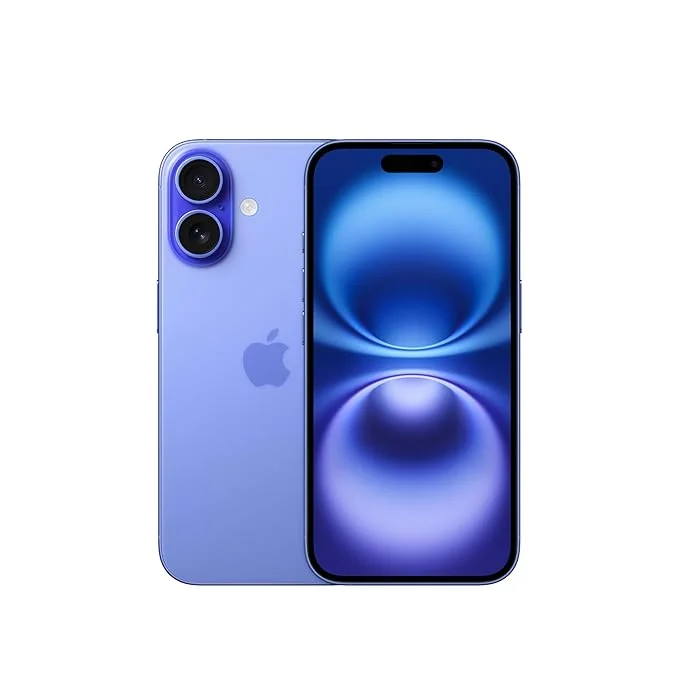iPhone 16 128 GB: 5G Mobile Phone with Camera Control, A18 Chip and a Big Boost in Battery Life. Works with AirPods; Ultramarine - Best Price ₹99900 at Amazon