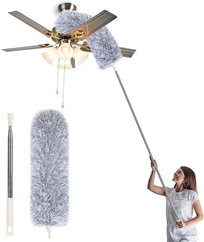DEEJET Microfiber Feather Duster Fan Cleaning Mop Wet a...