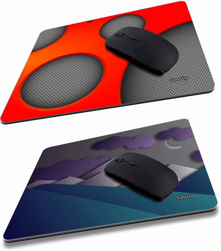 qivee circle 3d art combo (2) Mouse Pad Non-Slip Rubber...
