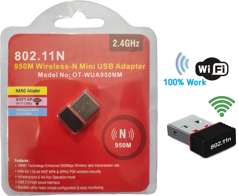 BALRAMA 950Mbps Mini WiFi Dongle Receiver USB Adapter W...