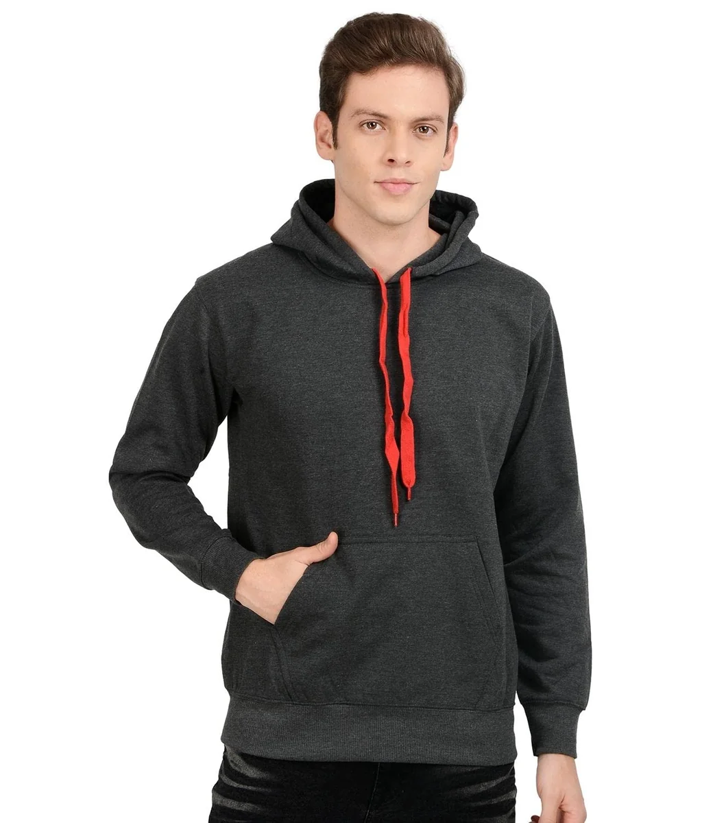 Men's Solid Cotton Hoodies for Men Sweatshirt for Men Stylish Hooded Sweatshirt for Men Without Zip Stylish Winter Wear with Hood and Pockets