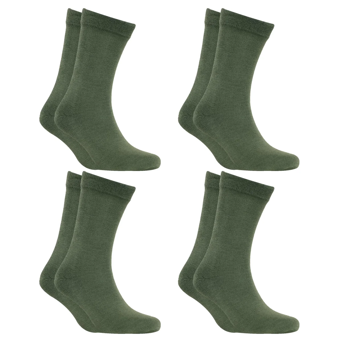 Men & Women Army Dark Green Mid Calf Length Cotton Socks Camouflage Indian Commando soldier Pair Of 4 Free Size (Olive)