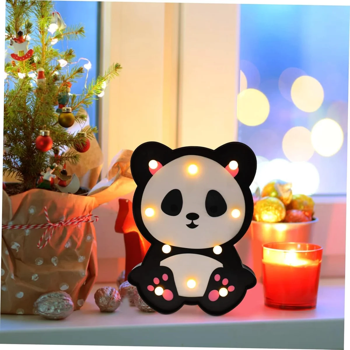 SATYAM KRAFT Panda lamp Marquee Portable LED Night Light for kids, Adorable Room Decor & Gift for Toddlers, Teens, & Valentine's Day Present | Home decoration,Birthday, bedroom decor(White, Pack of 1)