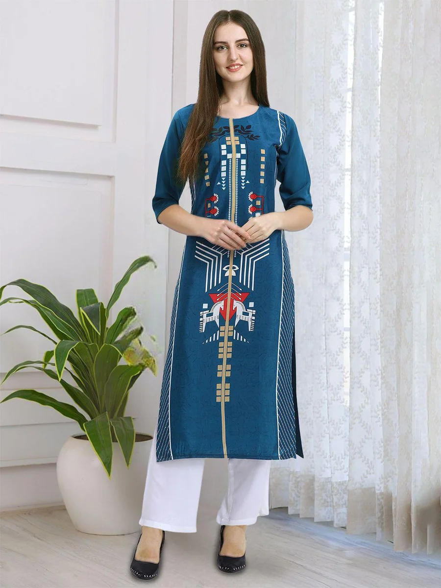 Women Ethnic Motifs Printed Regular straight Kurta