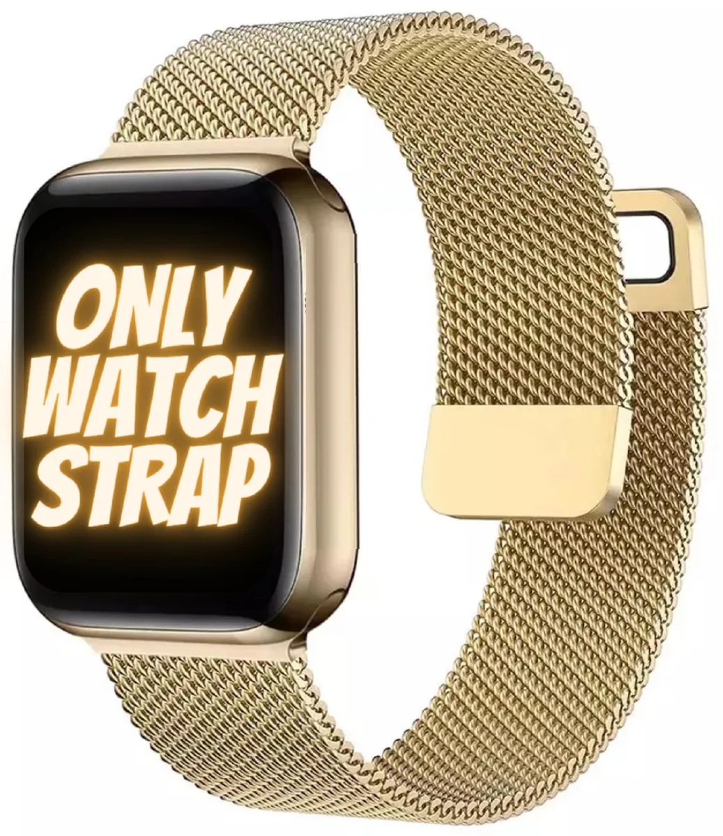 FOLX FMS1210 Metal Stainless Steel Milanese Magnetic Straps / Heavy Chain Bands Compatible With Apple iWatch Band For Men Women Unisex, Replacement Straps 49mm 45mm 44mm 42mm 41mmm 40mm 38mm For iWatch Series Ultra/8/7/6/5/4/3/2/1/SE/SE2【 👉 Only Strap For Apple iWatch ⌚ Watch NOT Included 】 (38MM 40MM 41MM, GOLD)