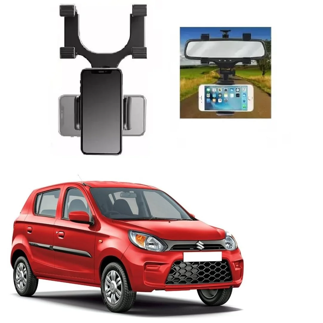Car Universal 360° Multifunctional Rearview Mirror Phone Holder Suitable for Maruti Suzuki Alto 2019
