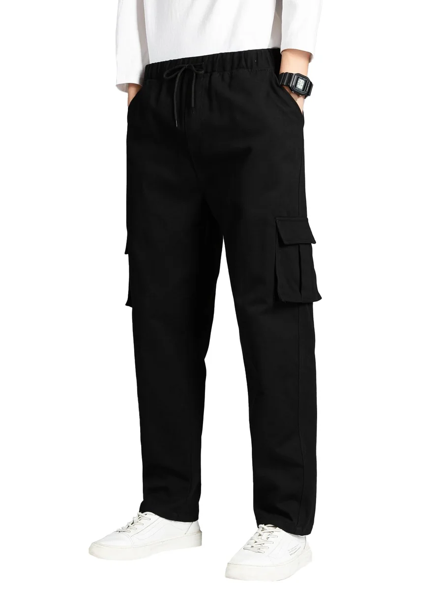 Men Flap Pocket Drawstring Waist Trousers | Cargo Pants for Men | Cargo (2030)