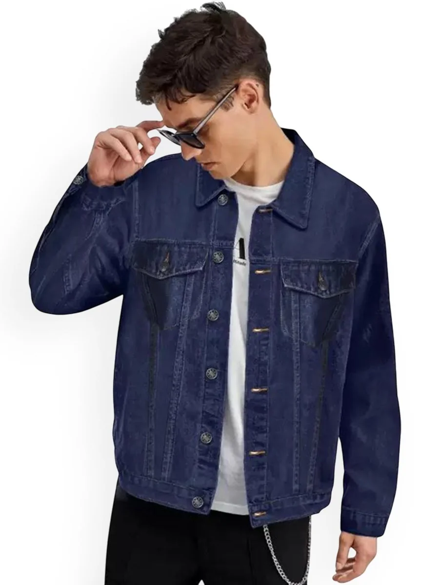 Men Solid Spread Collar Denim Jacket - Best Price ₹599 at Myntra