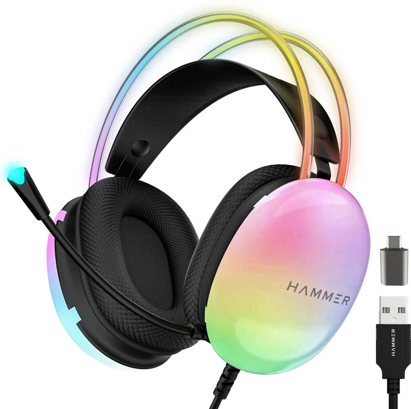 Hammer Blaze Gaming Headphones with Mic,Stereo 7.1 Soun...