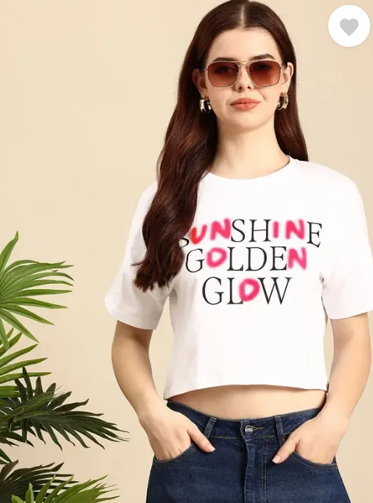 Mast & Harbour Women Printed Round Neck Pure Cotton White T-Shirt - Best Price ₹532 at Flipkart