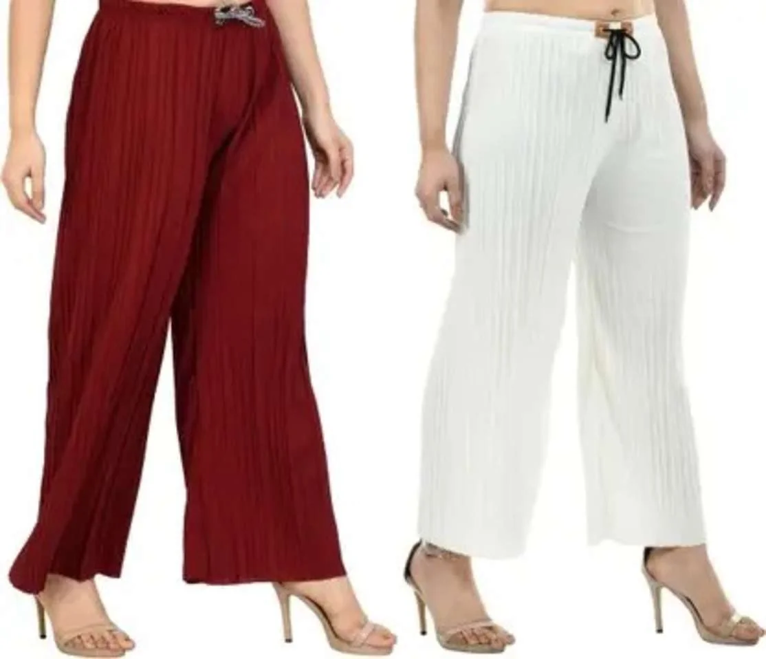 Regular Fit Women White, Maroon Trousers - Best Price ₹119 at Shopsy