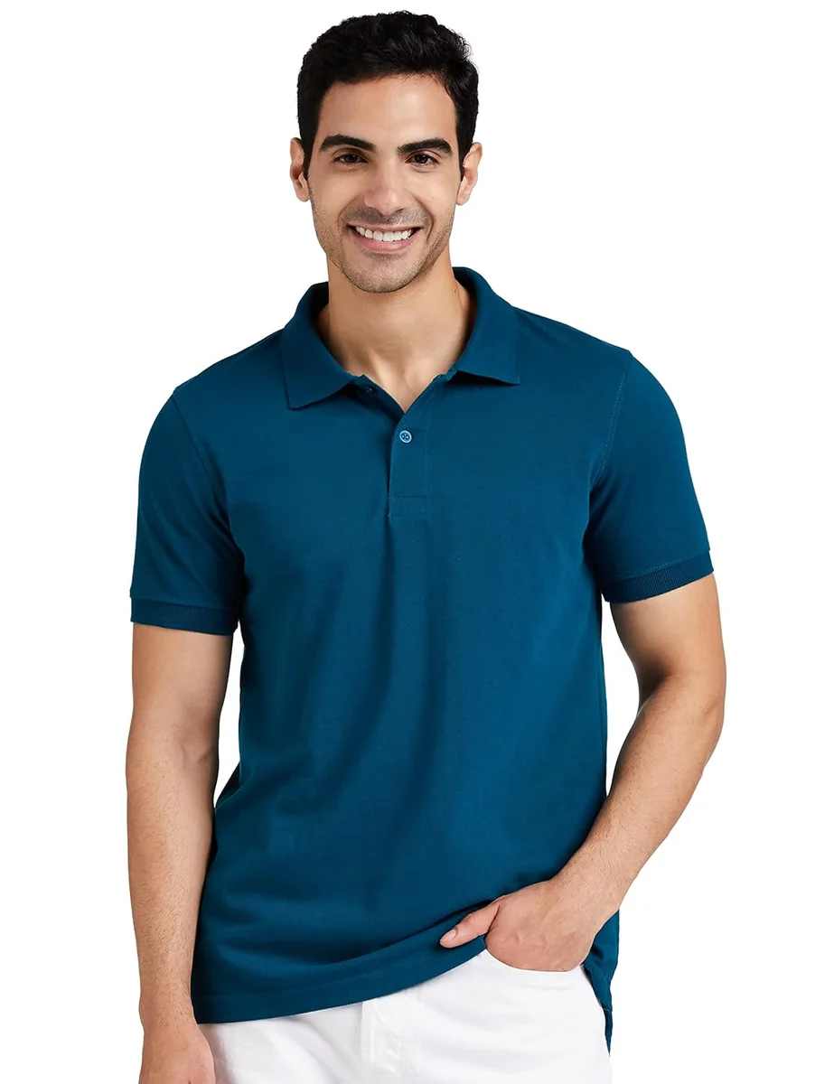 Amazon Brand - Symbol Men's Cotton Rich Solid Polo Tshirt | Collar Tshirts | Half Sleeves | Plain-Regular Fit (Available in Plus Size and Combo Pack of 2) - Best Price ₹369 at Amazon
