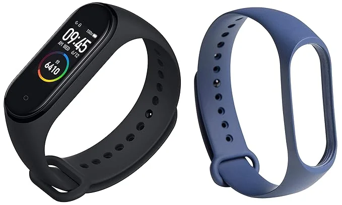 Mi Smart Band 4 (Black) + Additional Strap (Blue) - Best Price ₹149 at Amazon