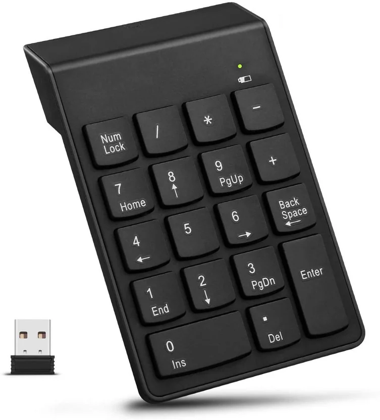 SCALEBEE Mini Numeric Keypad 2.4GHz Wireless 18 Keys Pa...