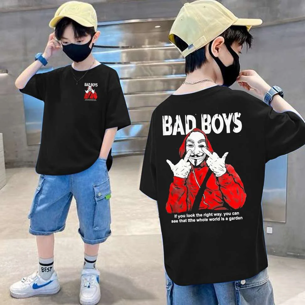 Boys Printed Cotton Blend T Shirt