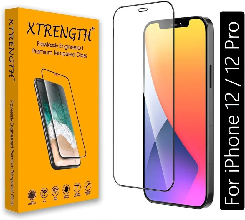 XTRENGTH Tempered Glass Guard for Apple iPhone 12, Appl...