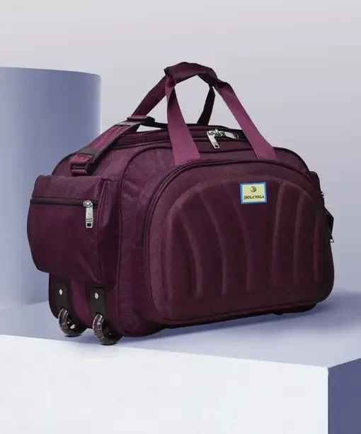 Jholawala 65 L Strolley Duffel Bag - Travel Duffel Bag With Wheel for Men & Women - Purple - Large Capacity