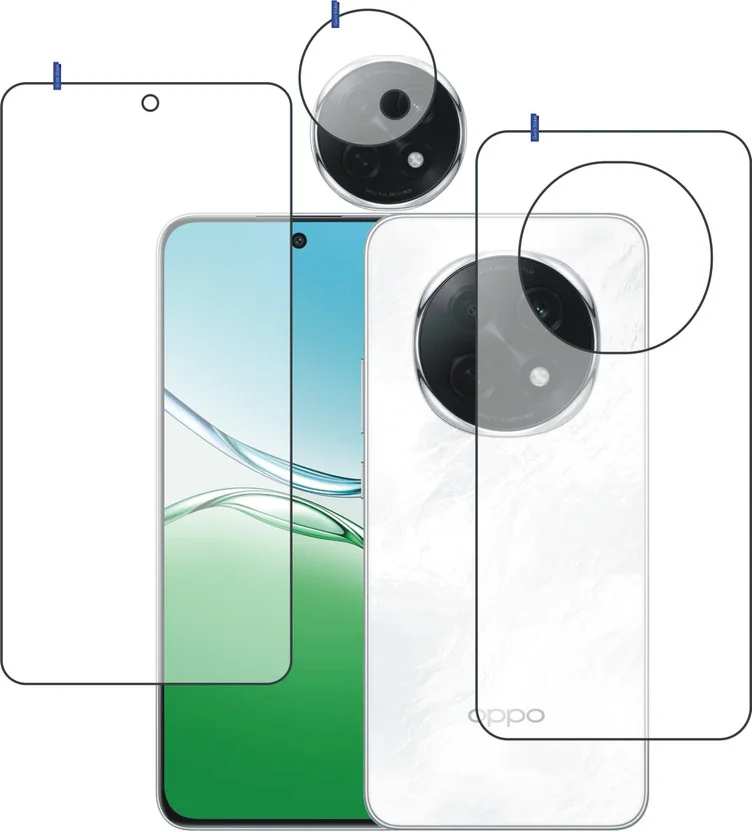 Screen Protector Front and Back Tempered Glass for OPPO...